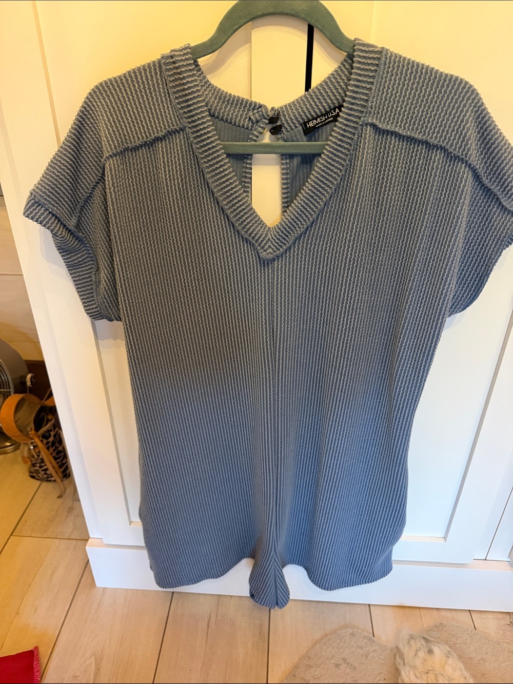 HEIMISH USA Slate Blue Ribbed V-Neck Tunic